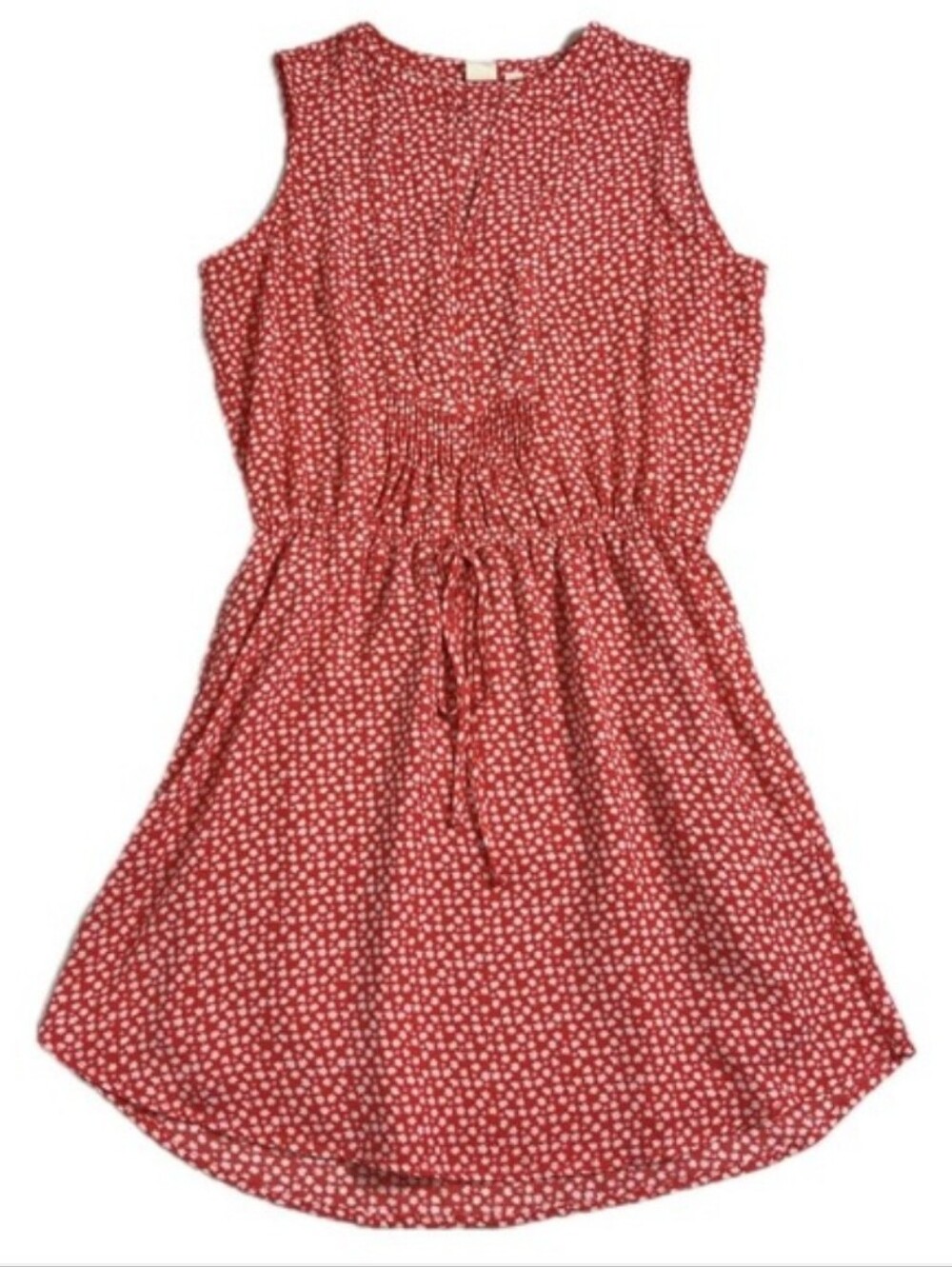 GAP Women's XS Red Dress V-Neck Floral Print Sleeveless Knee Length